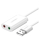 Karta dźwiękowa UGREEN US205 Zewnętrzna karta dźwiękowa USB 15cm biała 6957303831432